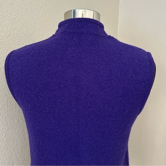 Vintage Pendleton 100% Virgin Wool Purple Knit Vest with Mandarin Collar Size S - Picture 10 of 13